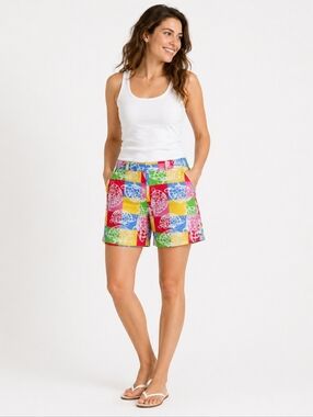 Lilly Pulitzer Rollin Turtles Resort Fit Bermuda Shorts Size 6 EUC